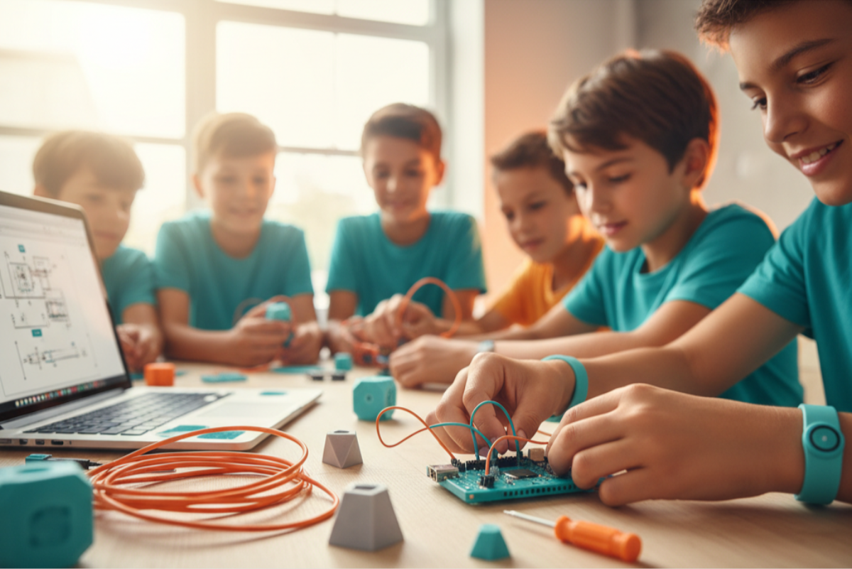 Placeholder afbeelding van een team in een creatieve workshop.